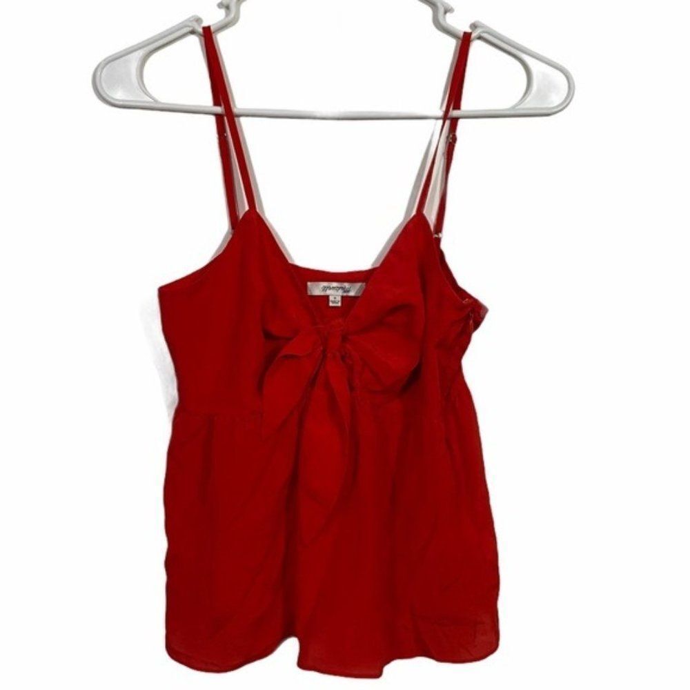Madewell Red Tie Front Cami Blouse Tank Top